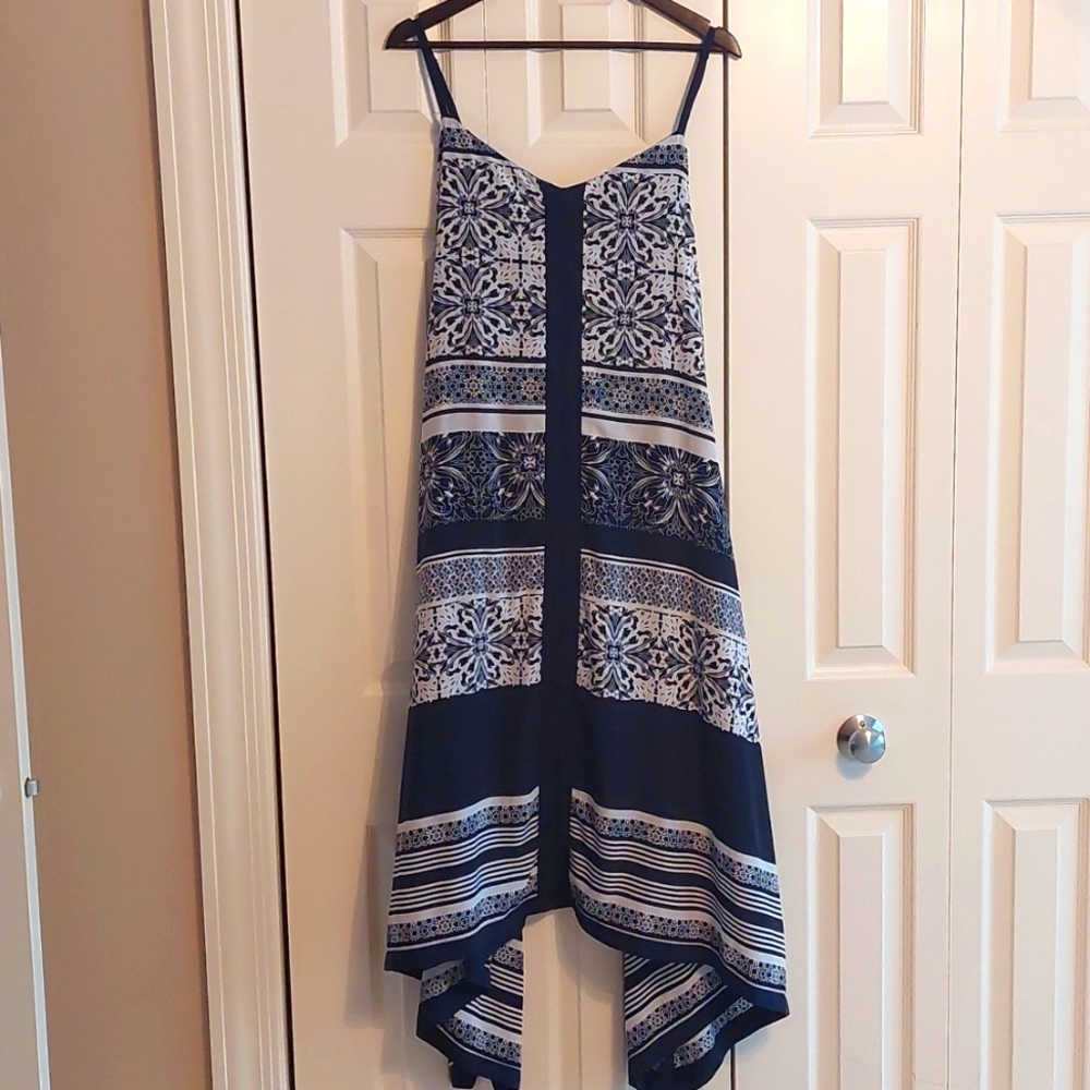 Lane Bryant Handkerchief Black/White Maxi Dress Size 22/24